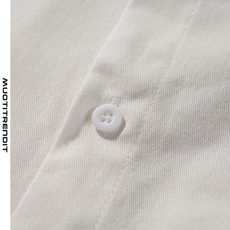 alkuperäinen syksyn puhdasta puuvillaa sisältävä miesten paita pitkähihainen valkoinen