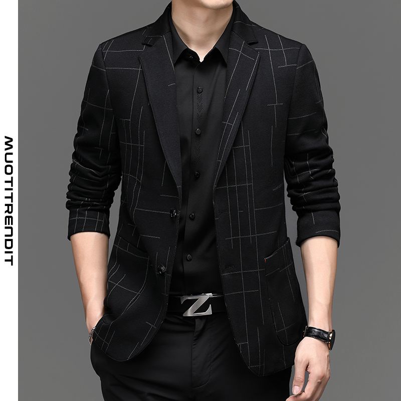business-miesten puku takki raidallinen hieno musta