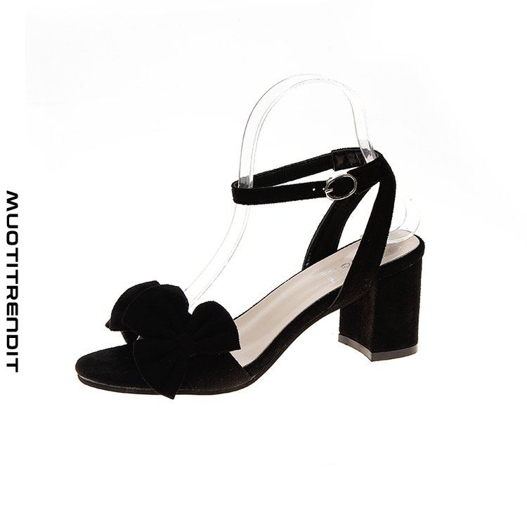 cross-heel-kesämoottikorkoiset korkokengät - naisten sandaalit - musta