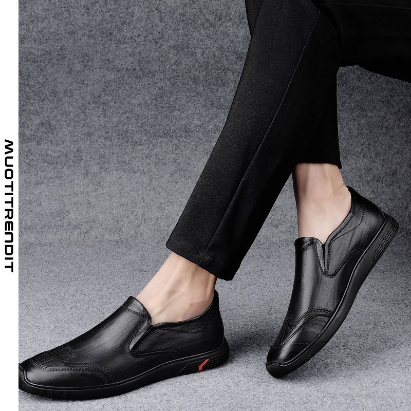 henkilökohtaiset miesten kenkänahkat nahkaiset kengät rento mukava musta