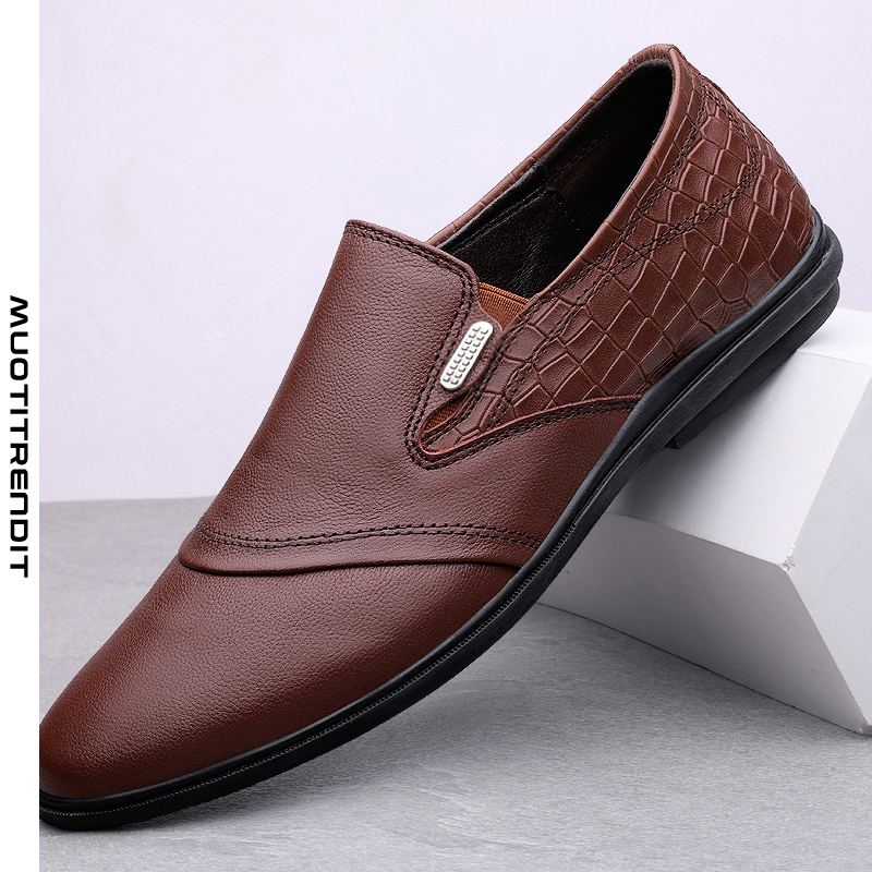 henkilökohtaiset muoti miesten kenkänahkat rento työasu kengät ruskea