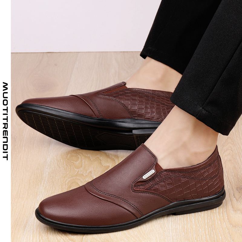 henkilökohtaiset muoti miesten kenkänahkat rento työasu kengät ruskea