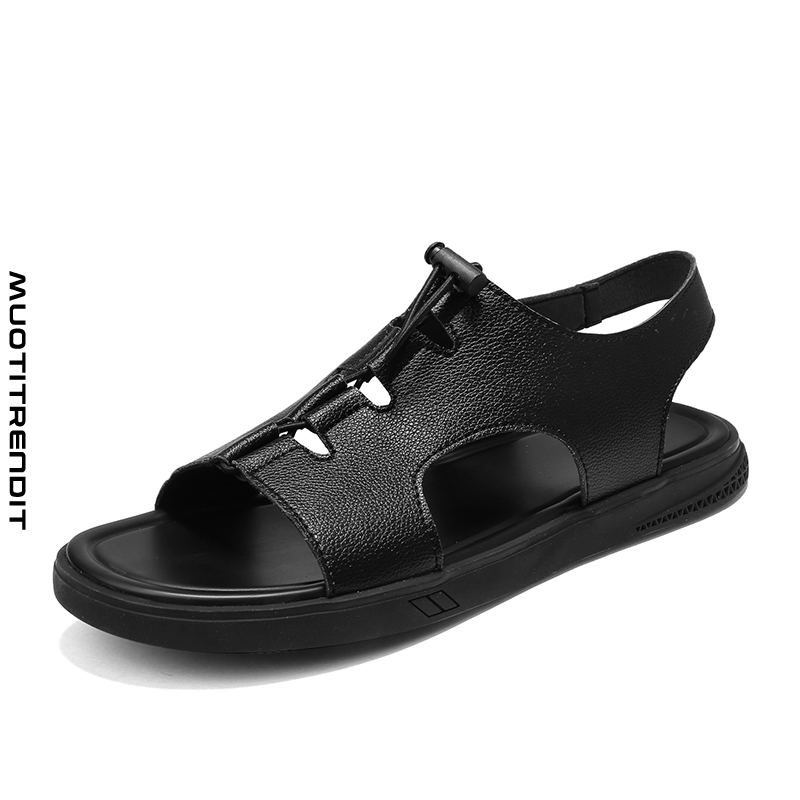 hienot nahkaiset sandaalit miesten kesän trendikkäillä rannalla persoonallisilla miesten kengillä musta