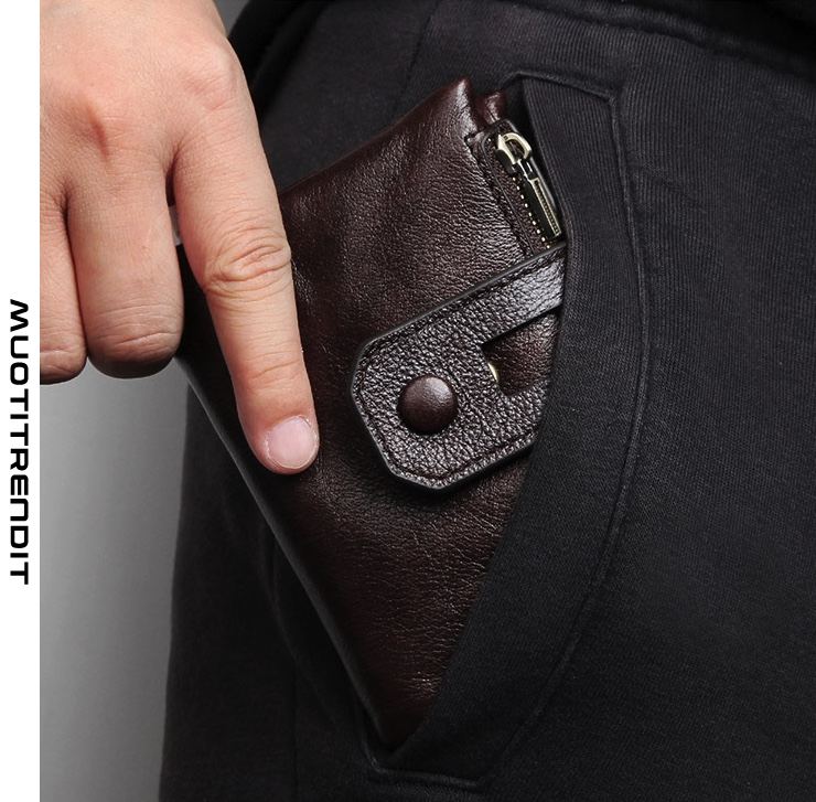 käsintehty pehmeä lyhyt lompakko miesten nahkainen solki-lompakkokolikkokukkaruskea