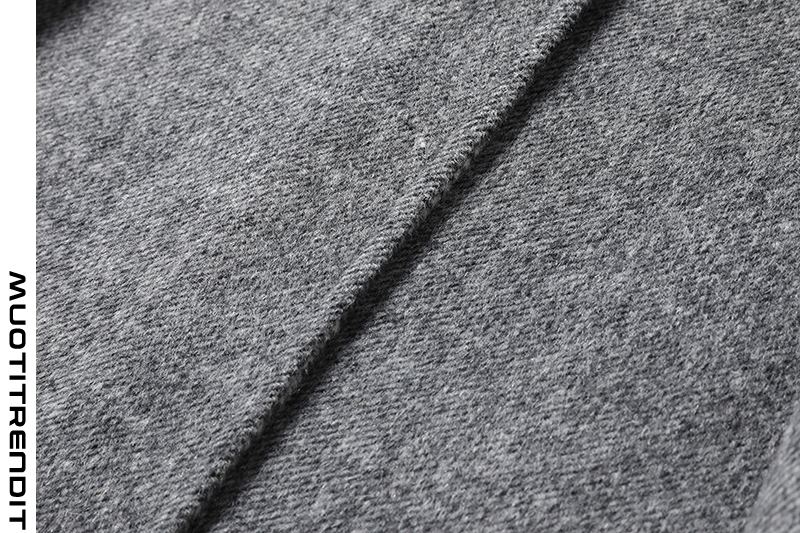kaksipuolinen miesten villatakki ruudullinen pitkä villatakki musta