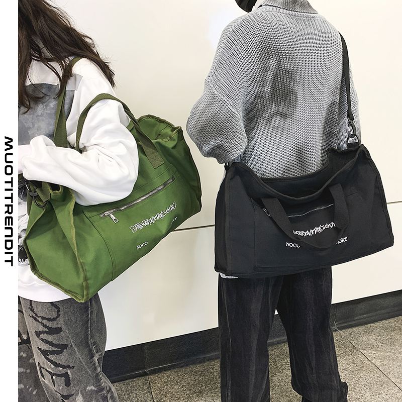 kevyt matkalaukku miesten kannettava yksinkertainen kangas vihreä