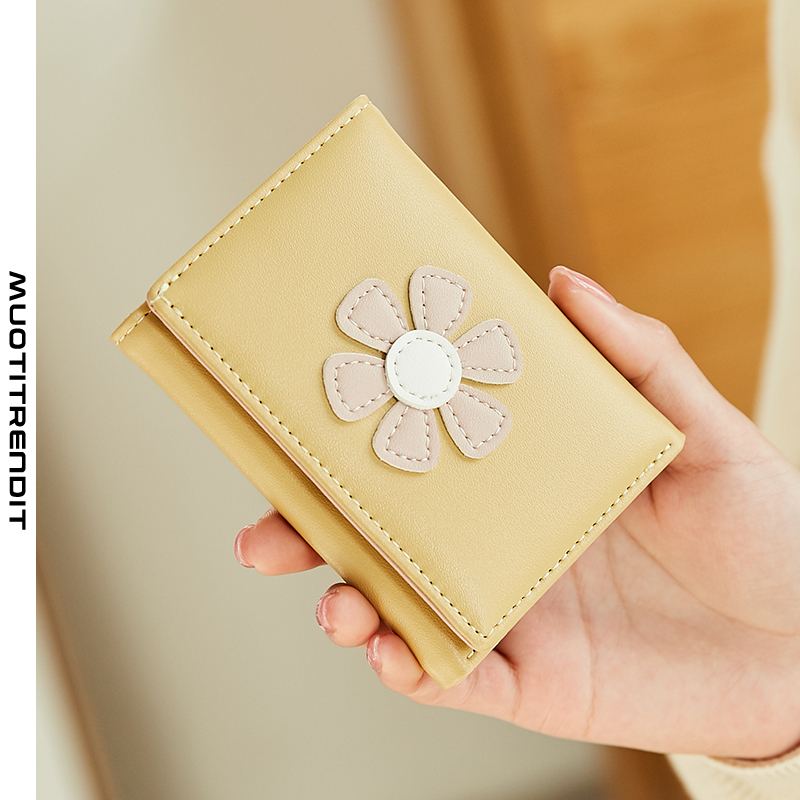 kolminkertainen lompakko naaras lyhyt yksinkertainen söpö lompakko keltainen