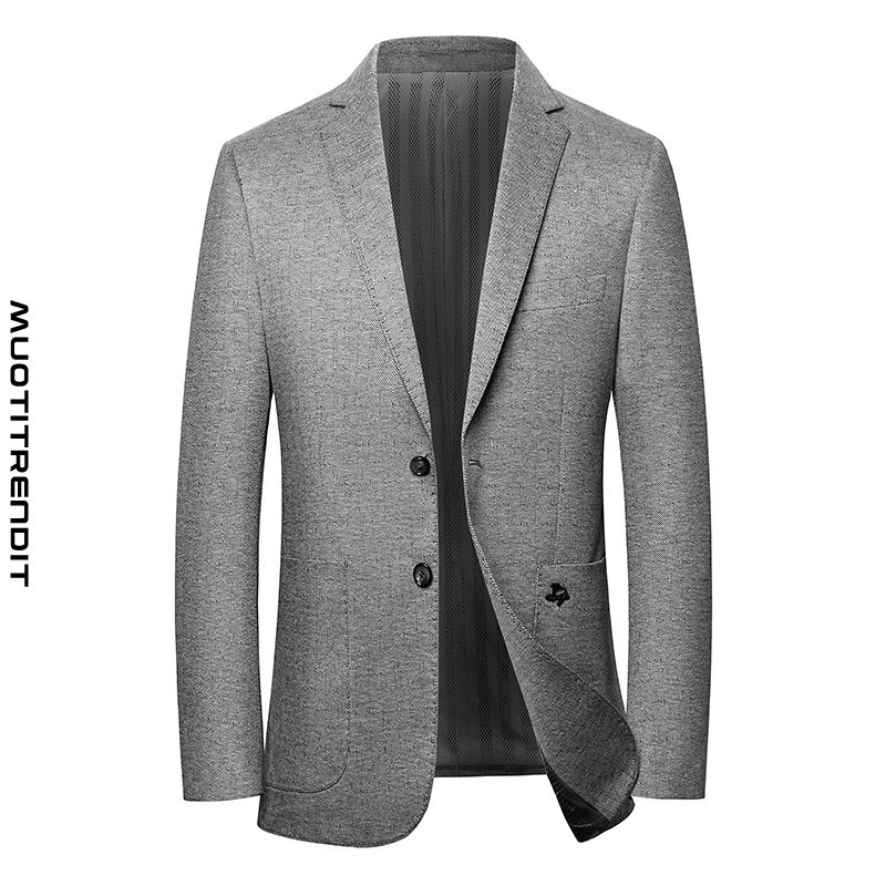 korkealaatuinen miesten puku takki business slim lyhyt mukava takki harmaa