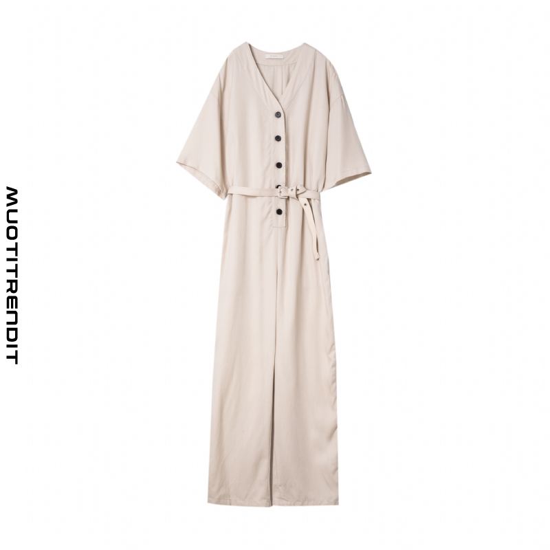 kotien naisten jumpsuit-kesän leveät jalat joissa on beige