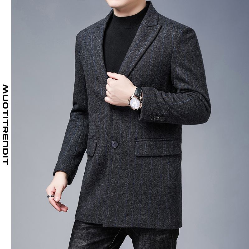 liiketoiminnan miesten villatakki ohut talvipuku takki huippuluokan musta