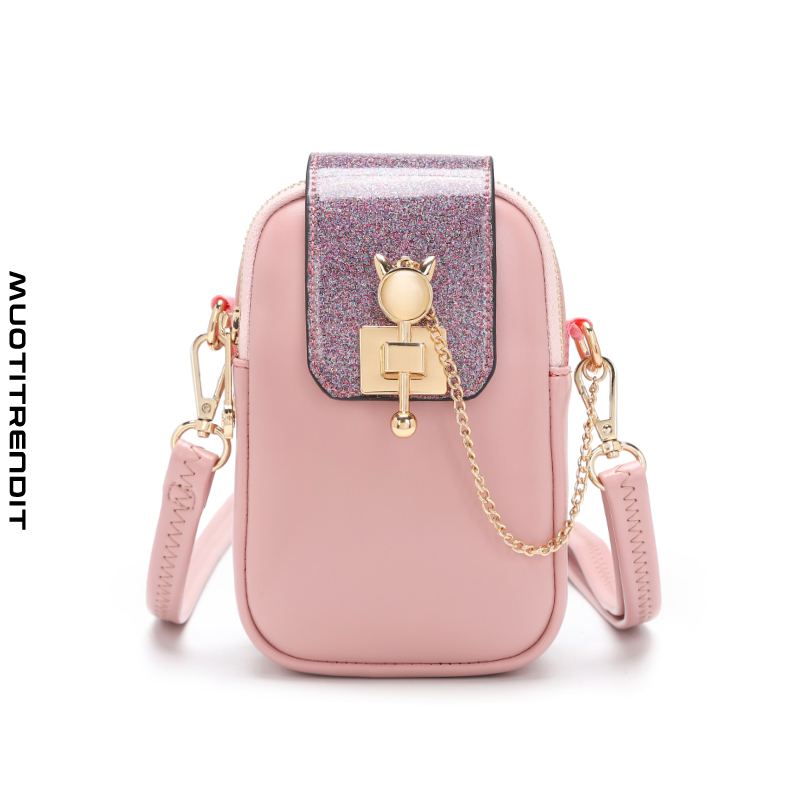 lompakko naispuolinen matkapuhelinlaukku muoti kolikko kukkaro messenger pieni laukku vaaleanpunainen