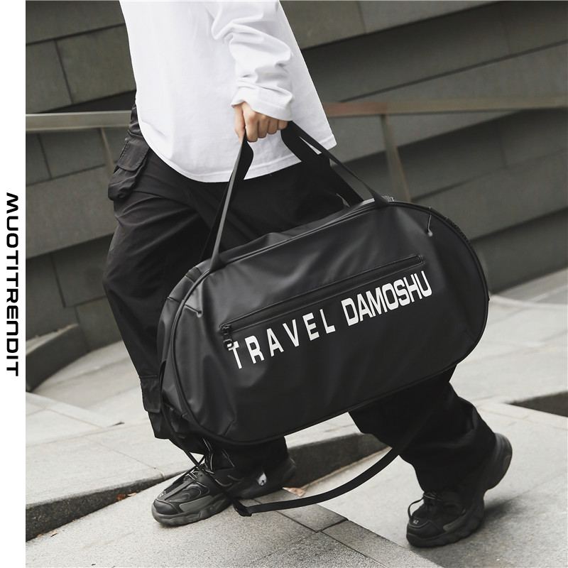matkalaukku miesten käsilaukku yksinkertainen matkalaukku vedenpitävä oxford-kangas musta