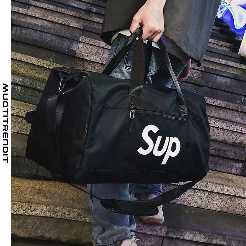 miehen trendikäs muoti suurikapasiteettinen yksinkertainen liikematka-laukku musta