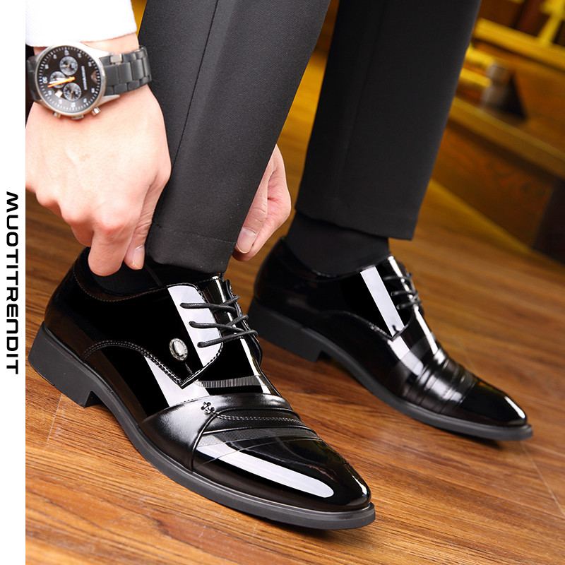 miesten derby-kengät nahkaiset business-kengät casual wedding groom blacked