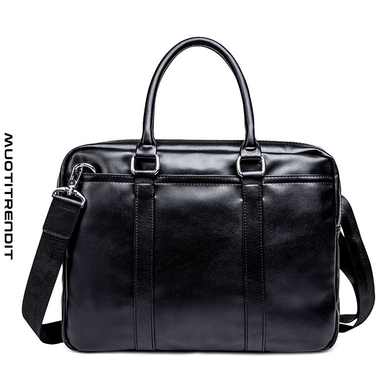 miesten käsilaukku olkalaukku liikesalkun matkalaukku yksivärinen klassinen musta