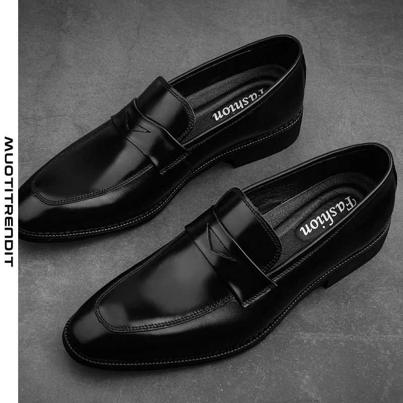 miesten kengännahkakengät rento liiketoiminta-avokärkiset kengät musta