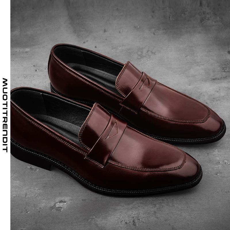 miesten kengännahkakengät rento liiketoiminta-avokärkiset kengät musta