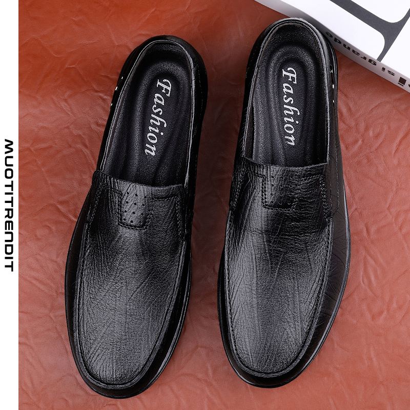 miesten loafers nahkainen rento mekko kengät pehmeä nahka ajo musta