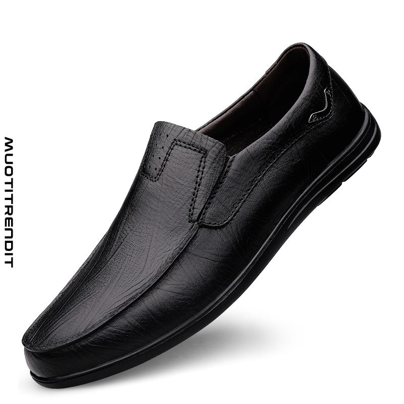 miesten loafers nahkainen rento mekko kengät pehmeä nahka ajo musta