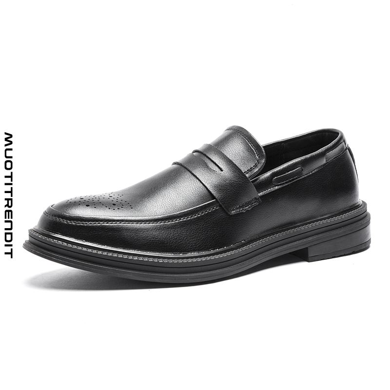 miesten rento pehmeä nahkainen nahkainen kenkä mukava musta