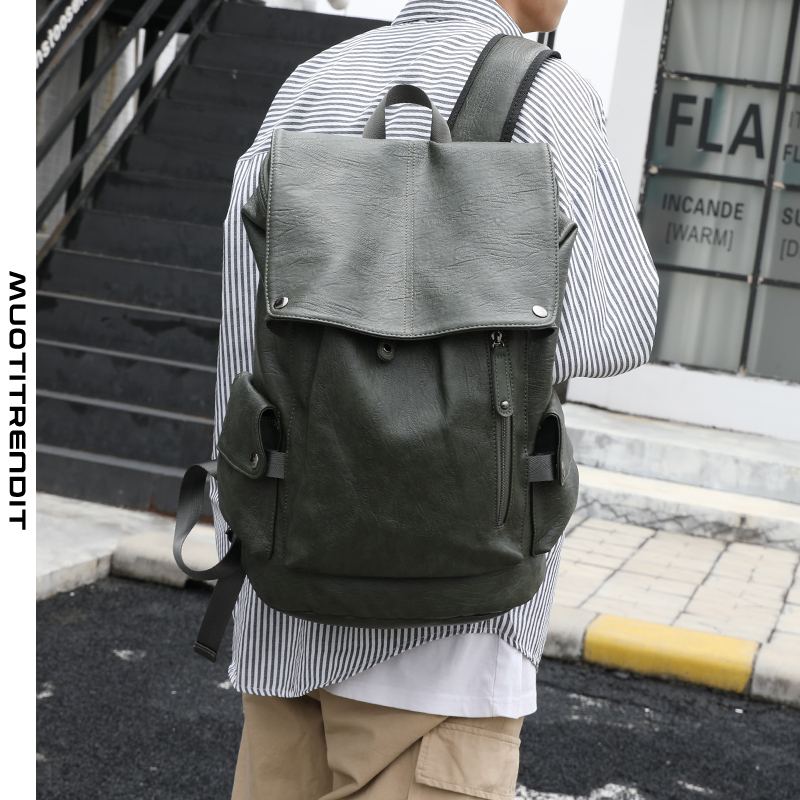 miesten reppu casual flip -reppu army green