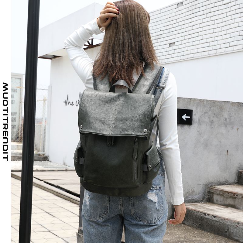 miesten reppu casual flip -reppu army green