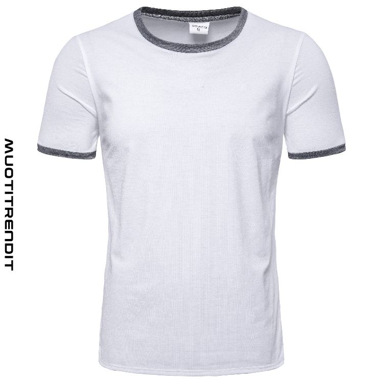 miesten t-paita pyöreä kaula yksivärinen lyhythihainen harmaa