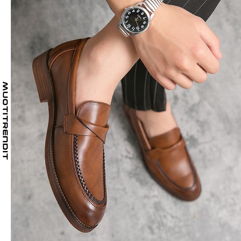 miesten vapaa-ajan kenkäkenkä retro business casual musta