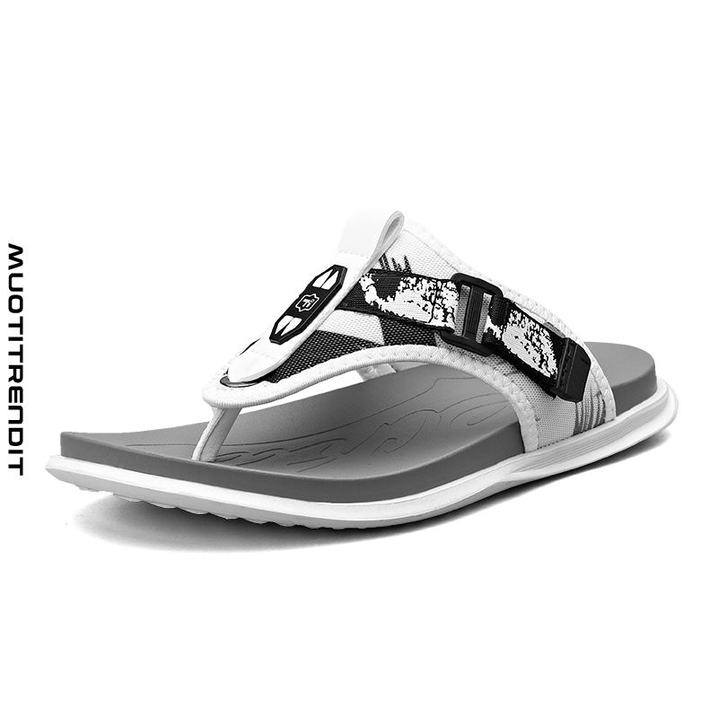 miesten varvassandaalit kesällä ulkona liukumattomat rento solki sandaalit valkoinen