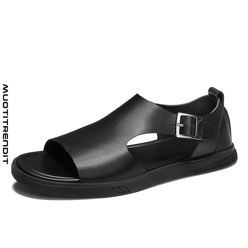 muoti nahka sandaalit miesten hieno rantatossut persoonallisuus trendi musta