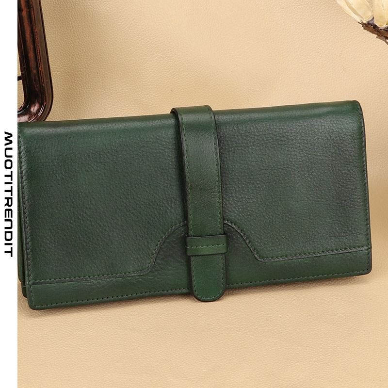 naisten käsilaukku käsintehty ensimmäisen kerroksen nahkainen lompakko vihreä