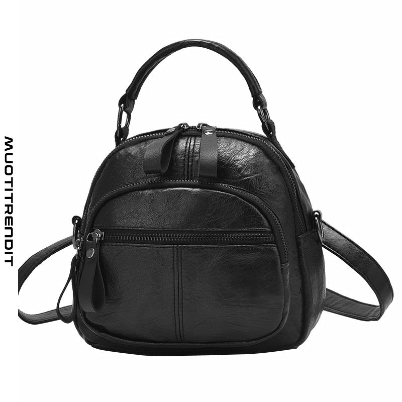 naisten reppu lähettilaukku yksivärinen käsilaukku mini käsilaukku musta