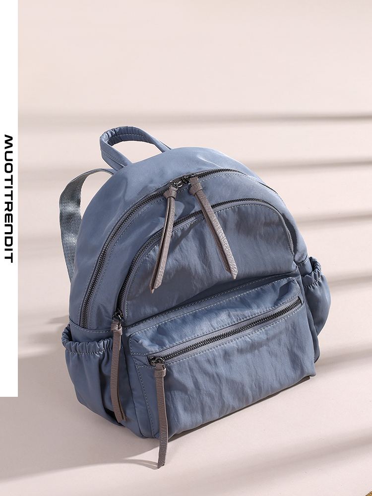 naisten reppu vedenpitävä suurikokoinen kangas koululaukku matkalaukku sininen