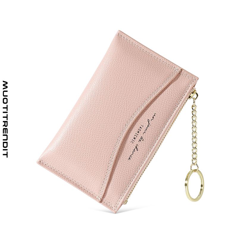 pitkä lompakko naispuolinen kolikkokassin kolikkolaukku korttilaukku vetoketju vaaleanpunainen