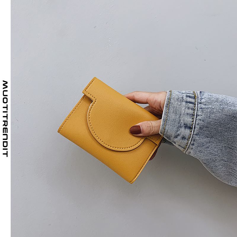 pure color -lompakko naisten lyhyt muoti lompakko kukkaro keltainen