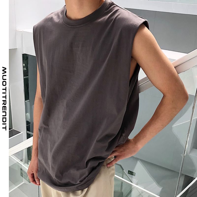 puuvillaliivi miesten kesäparin ohut t-paita hengittävä harmaa