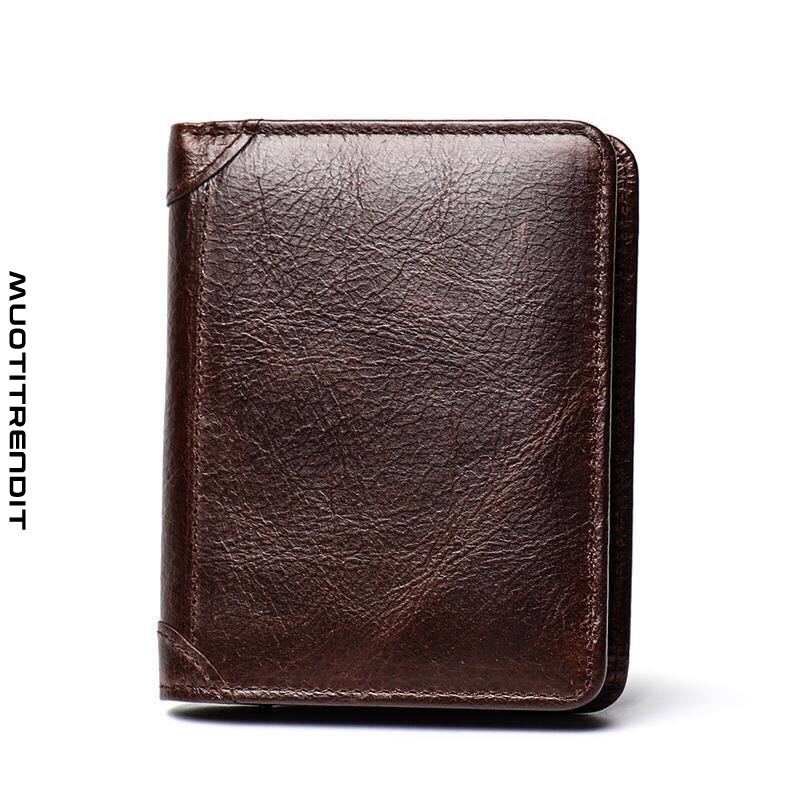 retro miesten lompakko lyhyt käsintehty korttikotelo yksinkertainen ohut lompakko ruskea