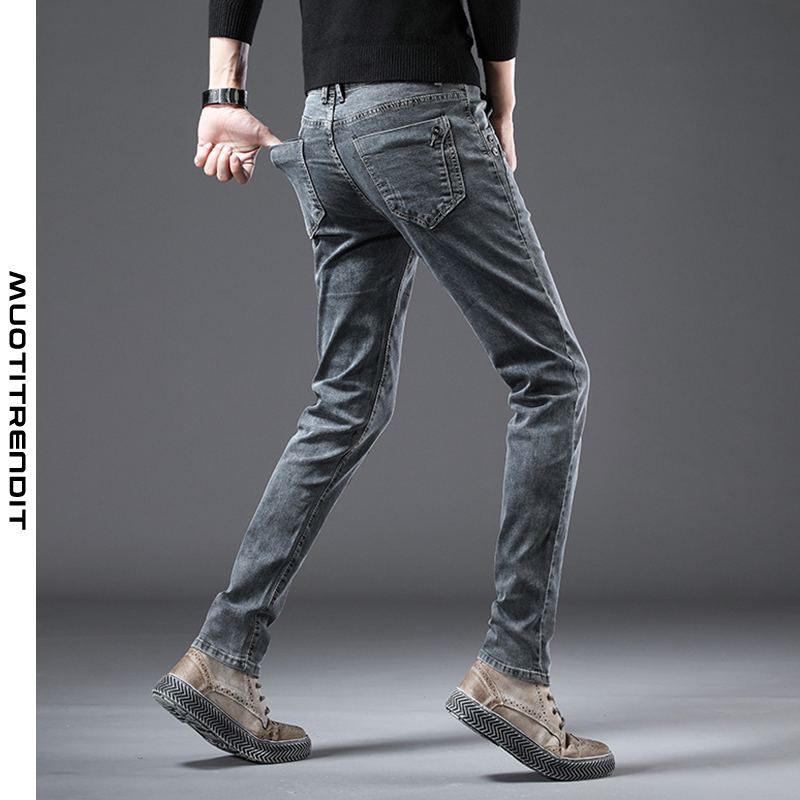 slim fit pants fashion stretch -farkut harmaat