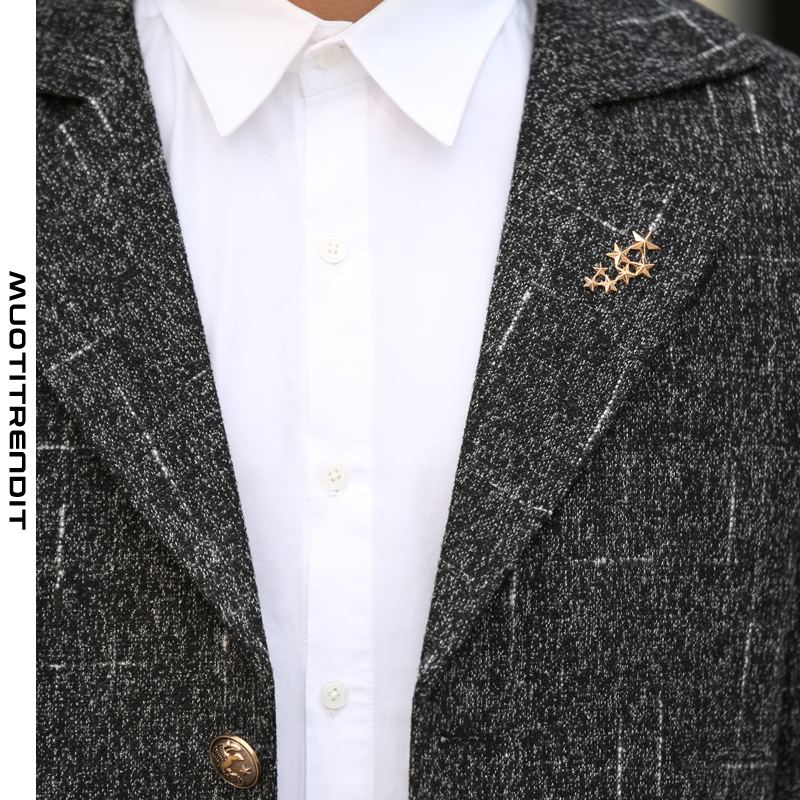slim slim miesten puku takki tyylikäs takki harmaa