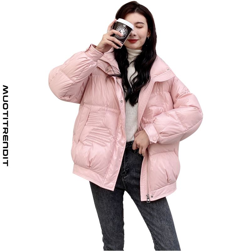 suunnittelijan lyhyt naisten untuvatakki paksu takki talvenpunainen