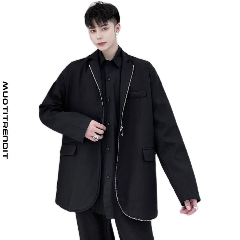 syksy- ja talvisuunnittelu miesten puku takki vetoketju musta ohut takki musta