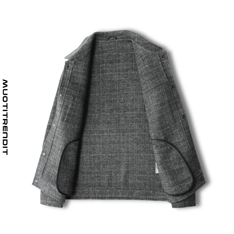 syksyn ja talven miesten villatakki kaksipuolinen kashmir takki harmaa