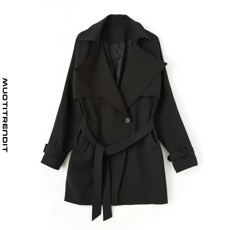 syksyn ja talven uusi käänne naisten tuulitakki tyylikäs pitkä takki musta