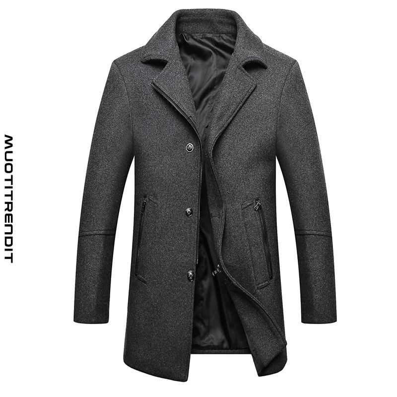 syksyn ja talven villainen vapaa-ajan takki miesten trendikkäässä miesten villatakki vetoketju ohut harmaa