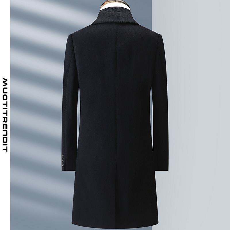 talvi miesten villainen takki korkealaatuinen ammattikäyttöön tarkoitettu pitkä takki musta