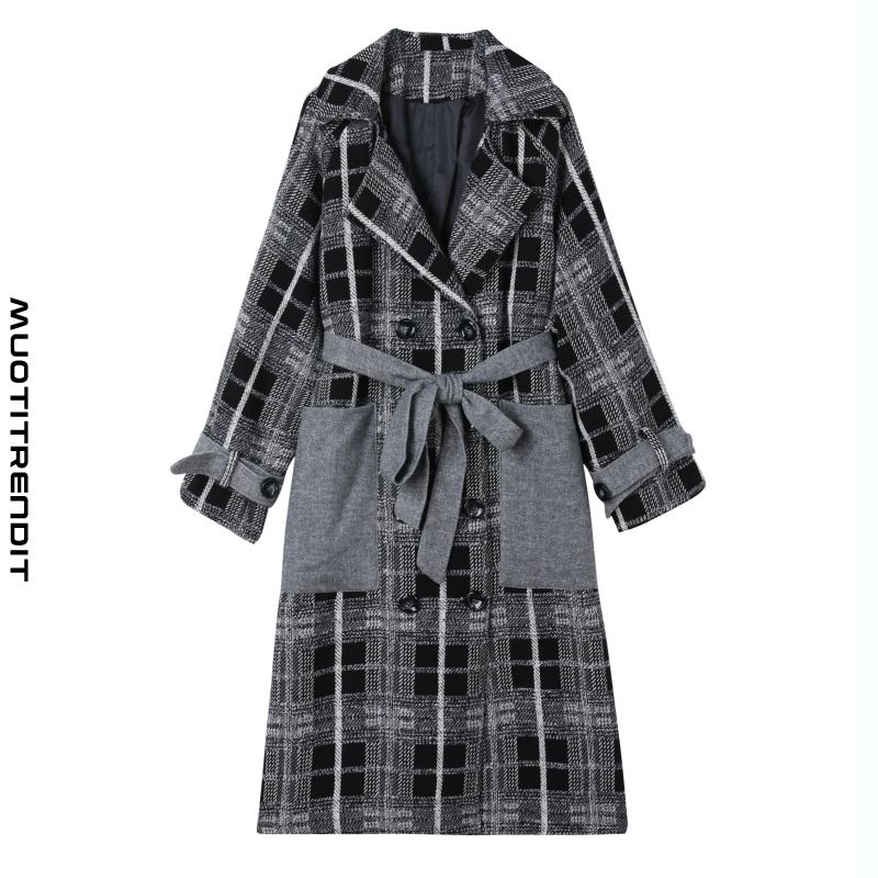 talvinauhallinen lasten villatakki klassinen takki musta