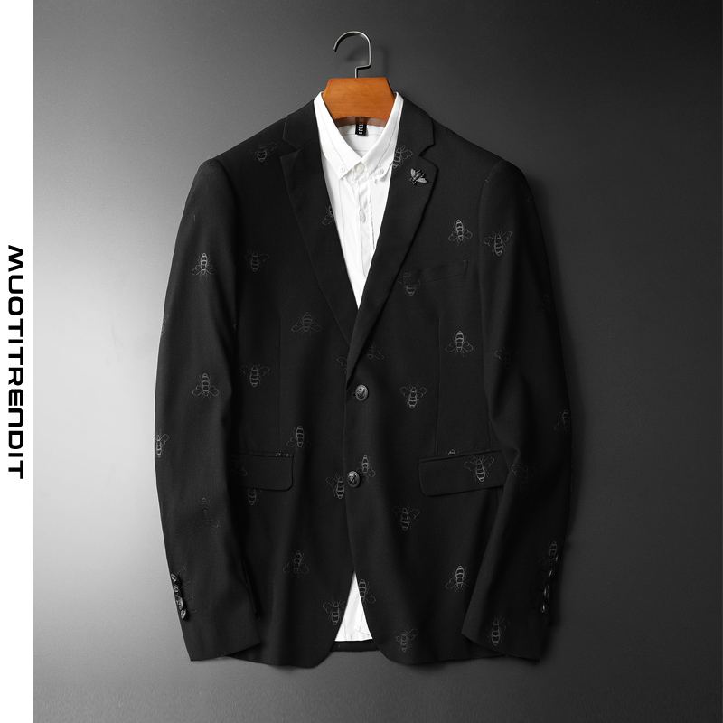 trend-tulostus miesten puku takki kevät ja syksy takki musta