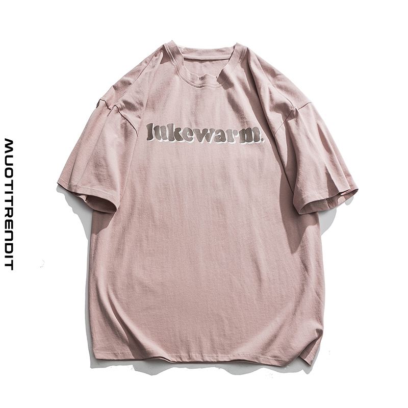 trendikäs miesten t-paita korkealaatuinen mukava kesän vaaleanpunainen