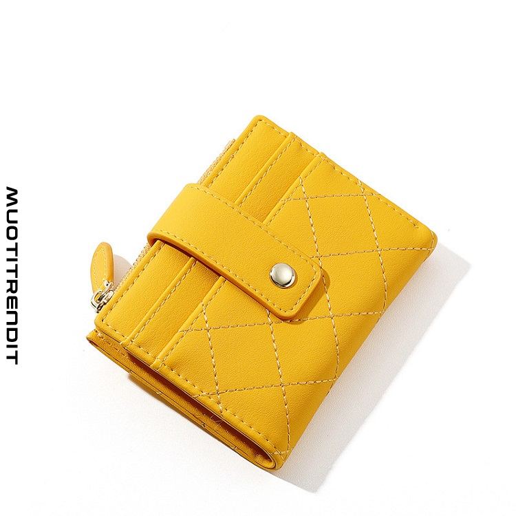uuden tyylinen lompakko naisten lyhyt yksinkertainen erittäin ohut vetoketju taitettava monitoiminen lompakko keltainen