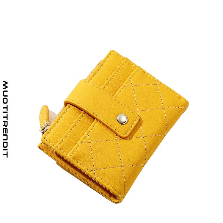 uuden tyylinen lompakko naisten lyhyt yksinkertainen erittäin ohut vetoketju taitettava monitoiminen lompakko keltainen